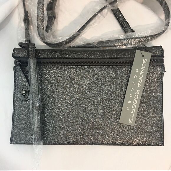 Sondra Roberts Gunmetal Crossbody Bag - Picture 2 of 8